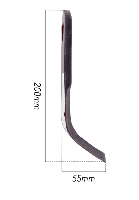 Coltello per trincia a Y altezza 55mm lunghezza 200mm e foro con Ø 25,5mm (4)