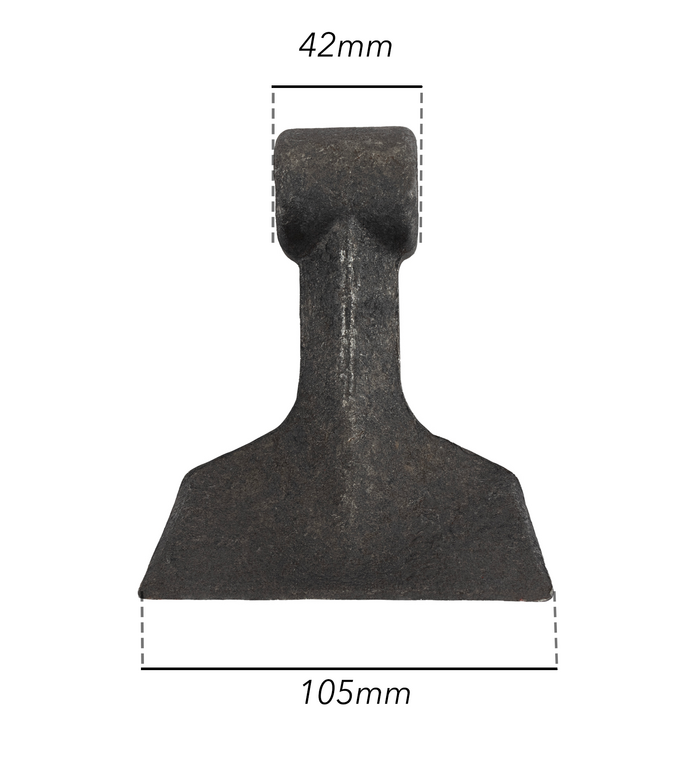 Mazza trincia dentata 100x120mm attacco 42mm e foro 20,5mm (3)