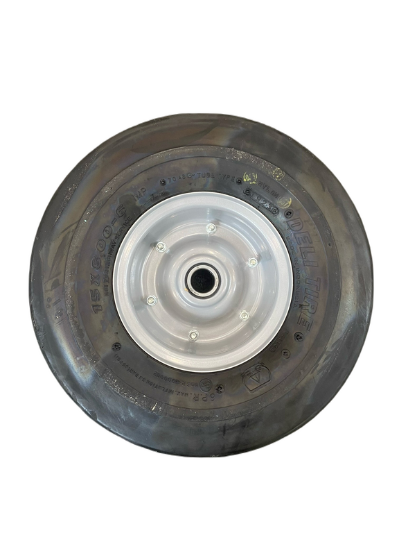 Ruota pneumatica 15x6.00/6" 6PR con cerchio in ferro foro Ø 25mm