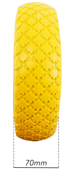 Ruota per carrelli gialla in poliuretano 3.00x4” portata 50kg Ø 250mm (6)