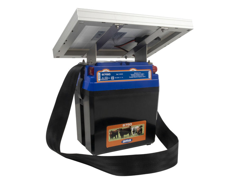 Elettrificatore Ranch Ama S750 a batteria con alimentazione a pannello solare 10W (1)