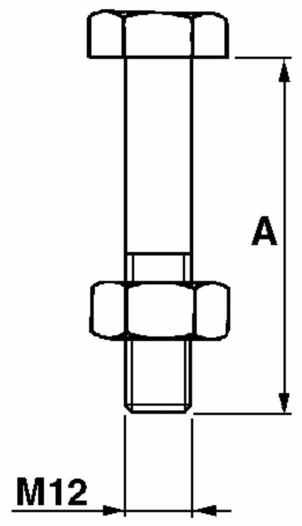 Bullone esagonale M12x100 per staffe (2)