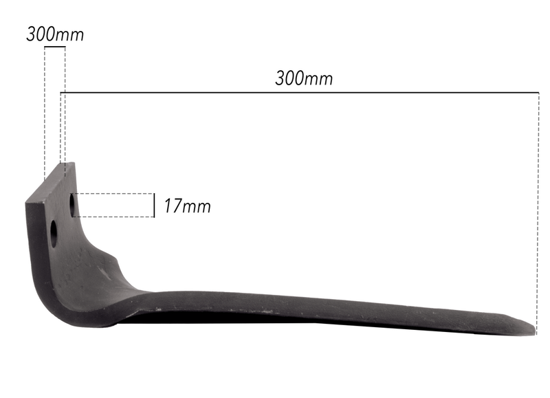 Dente dx per erpice lunghezza 300mm larghezza 100mm (4)