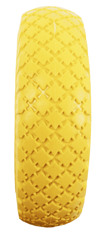 Ruota per carrelli gialla in poliuretano 3.00x4" portata 60kg Ø 260mm (1)