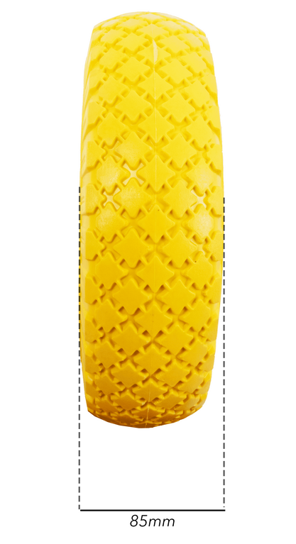 Ruota per carrelli gialla in poliuretano 3.00x4" portata 60kg Ø 260mm (4)