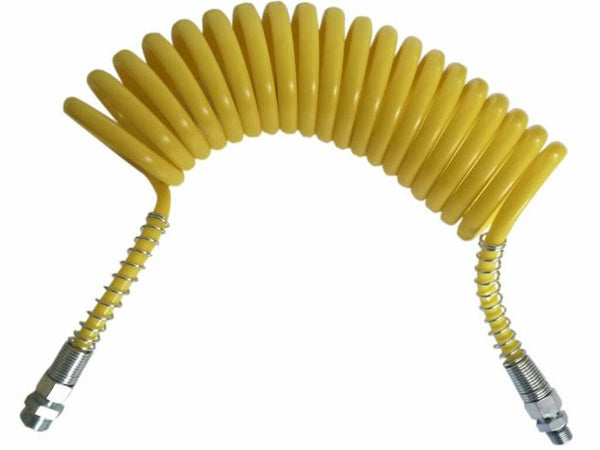Tubo spiralato giallo con raccordi M16x1,5-M22x1,5