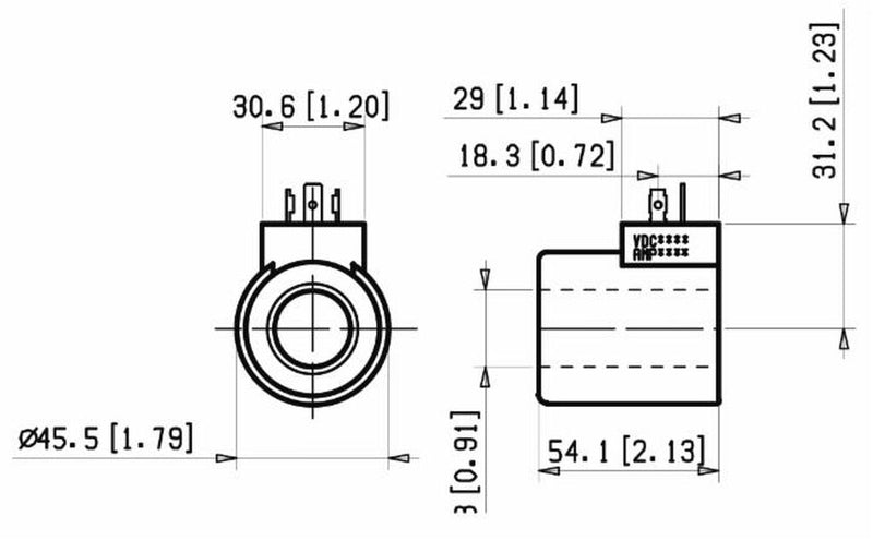 Bobina 12VDC per elettrodistributore proporzionale